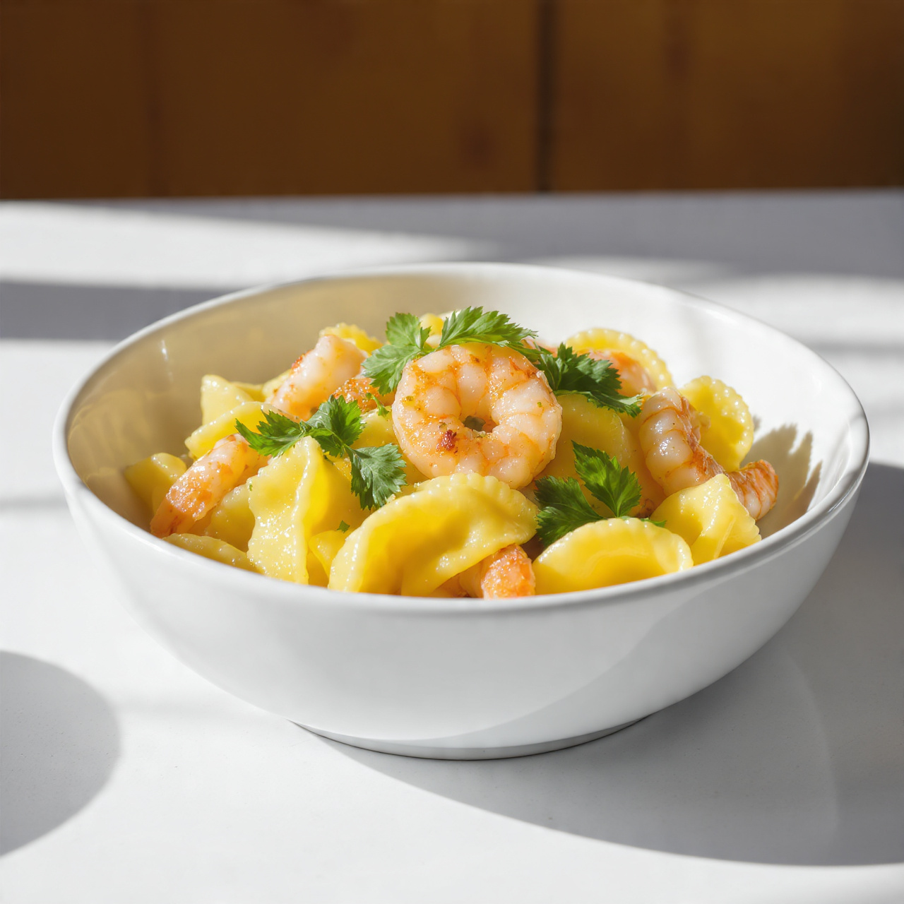 Shrimp Tortellini with Spinach and Garlic Butter Sauce