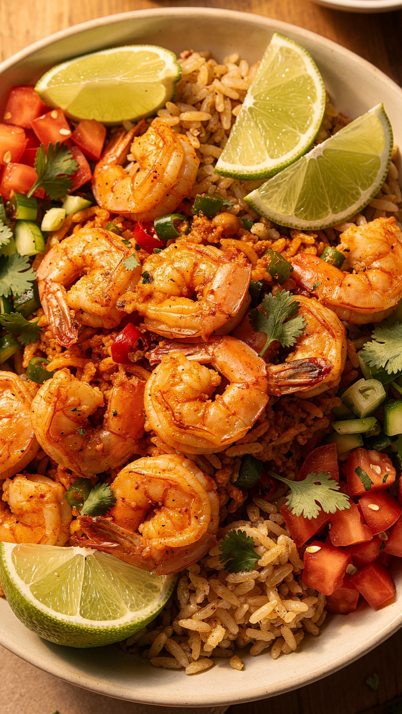 Chili Lime Shrimp Burrito Bowls