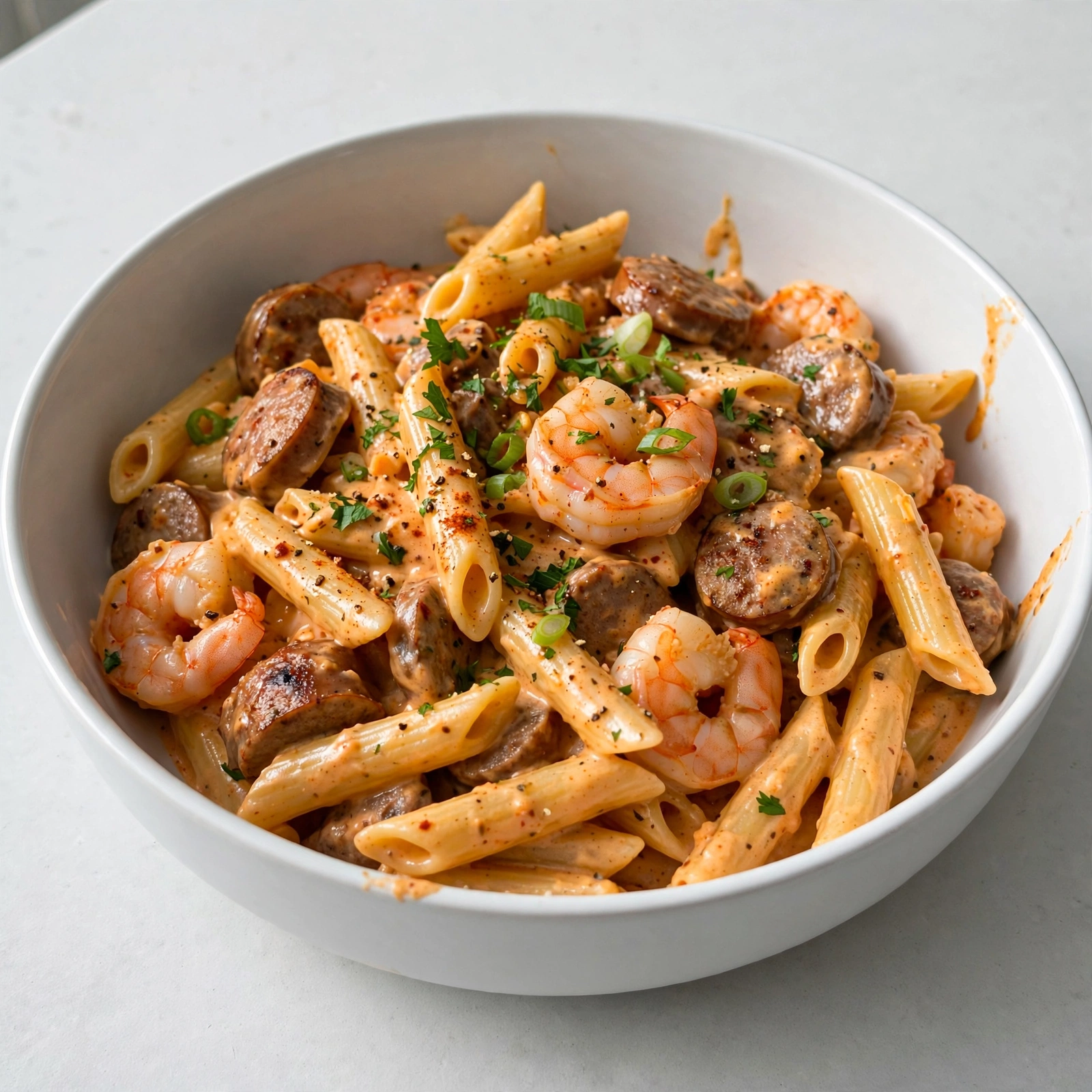 Creamy Cajun Shrimp Pasta with Sausage