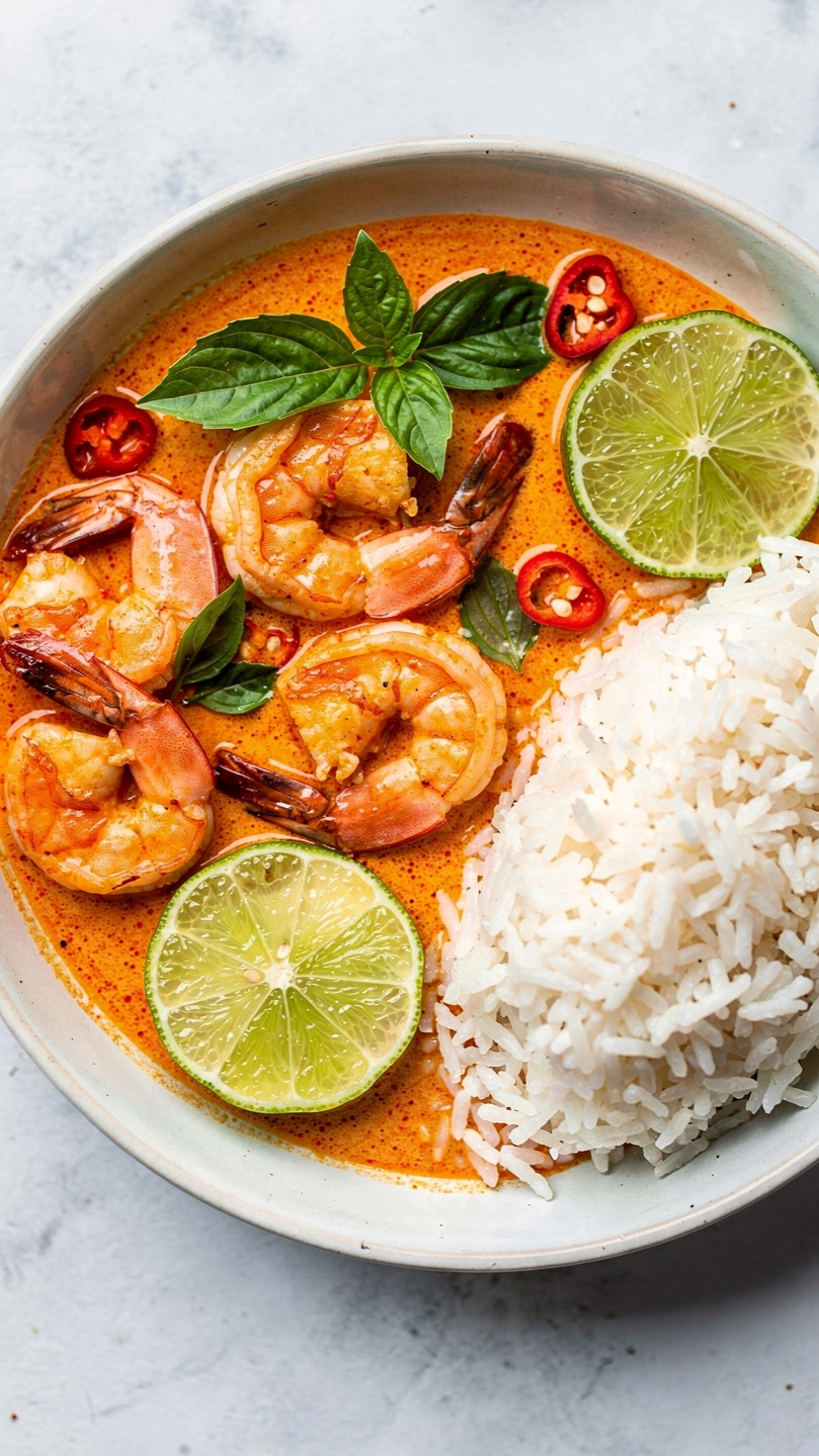 Thai Shrimp Curry With Coconut Rice