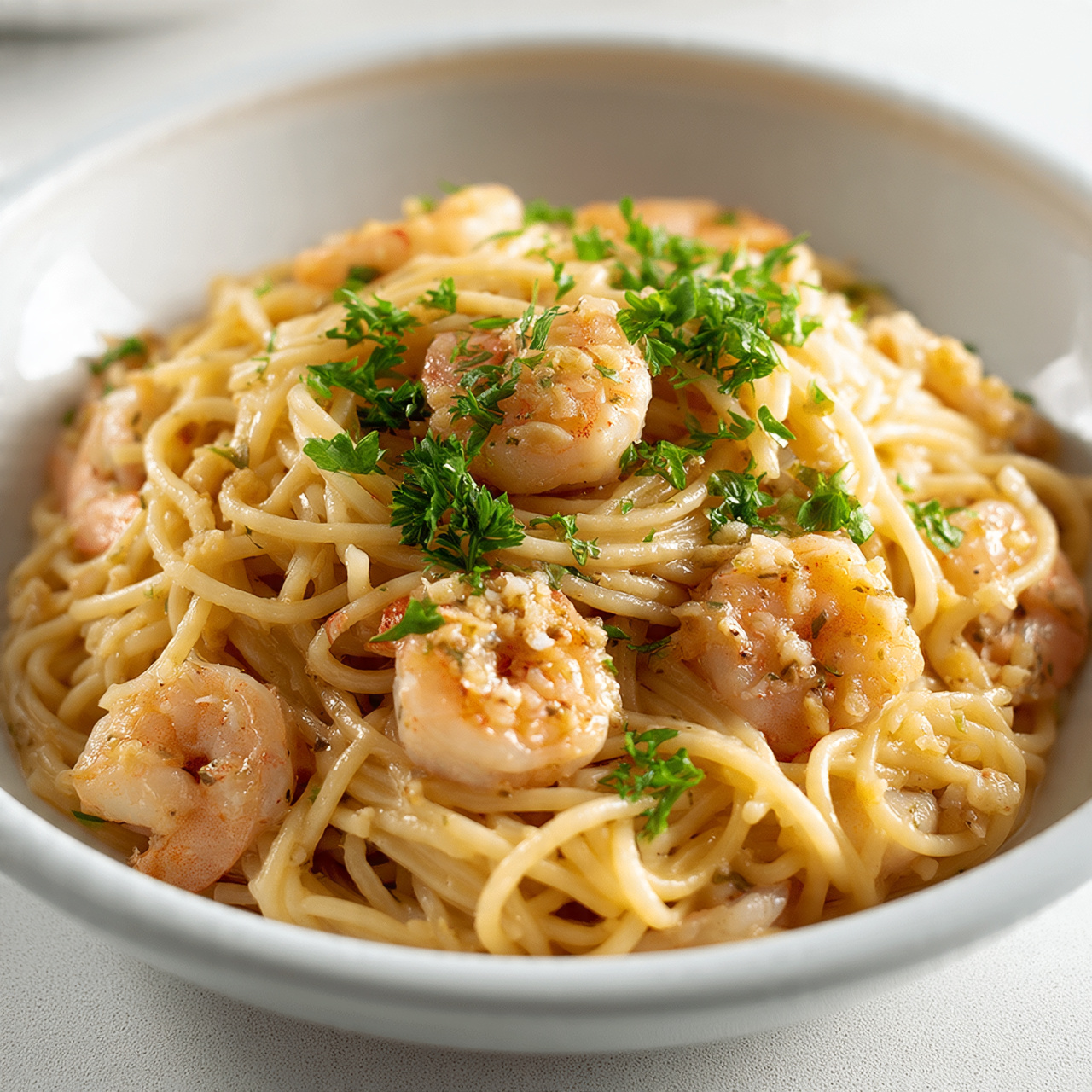 Instant Pot Spaghetti with Shrimp Scampi