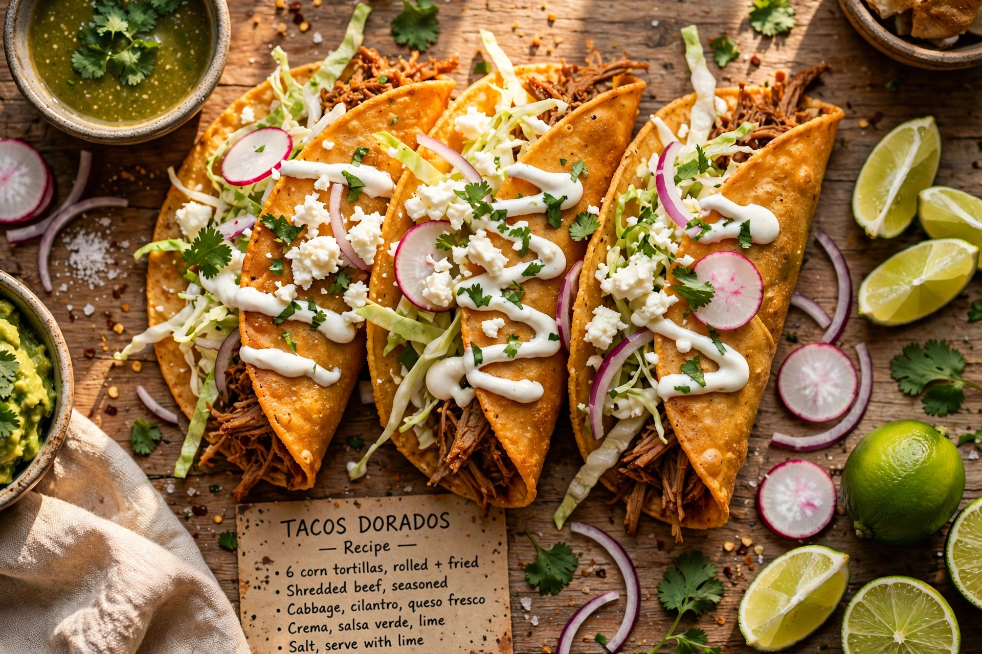 Tacos Dorados (Authentic Mexican Fried Ground Beef Tacos)